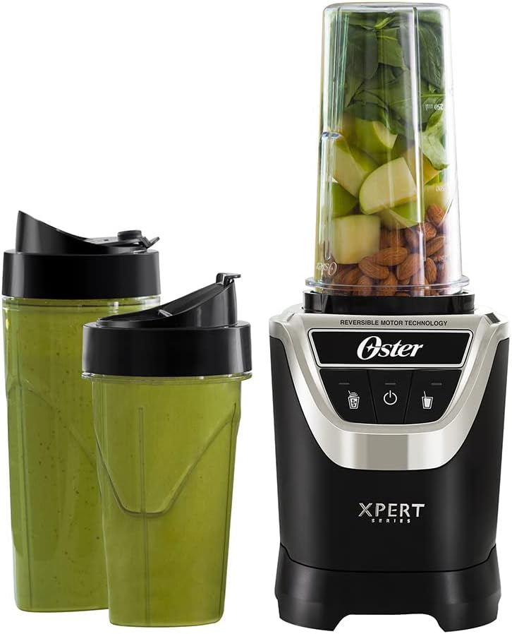 Licuadora Personal Oster Xpert 750 Ml 2 Programas 3 Vasos Motor Reversible 1200W Negro