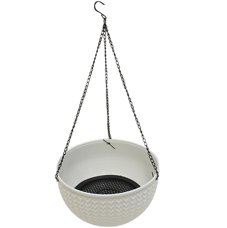 Macetero Colgante Life Art 26x15.5 Cm Blanco