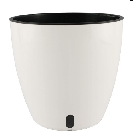 Macetero Decorativo Redondo Autorriego Inteligente Blanco