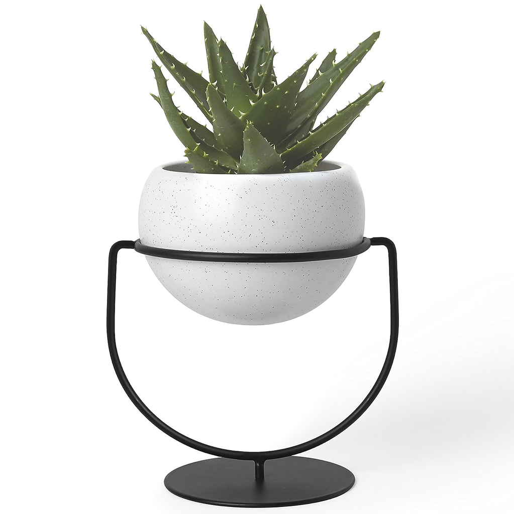 Macetero Umbra Con Soporte Blanco