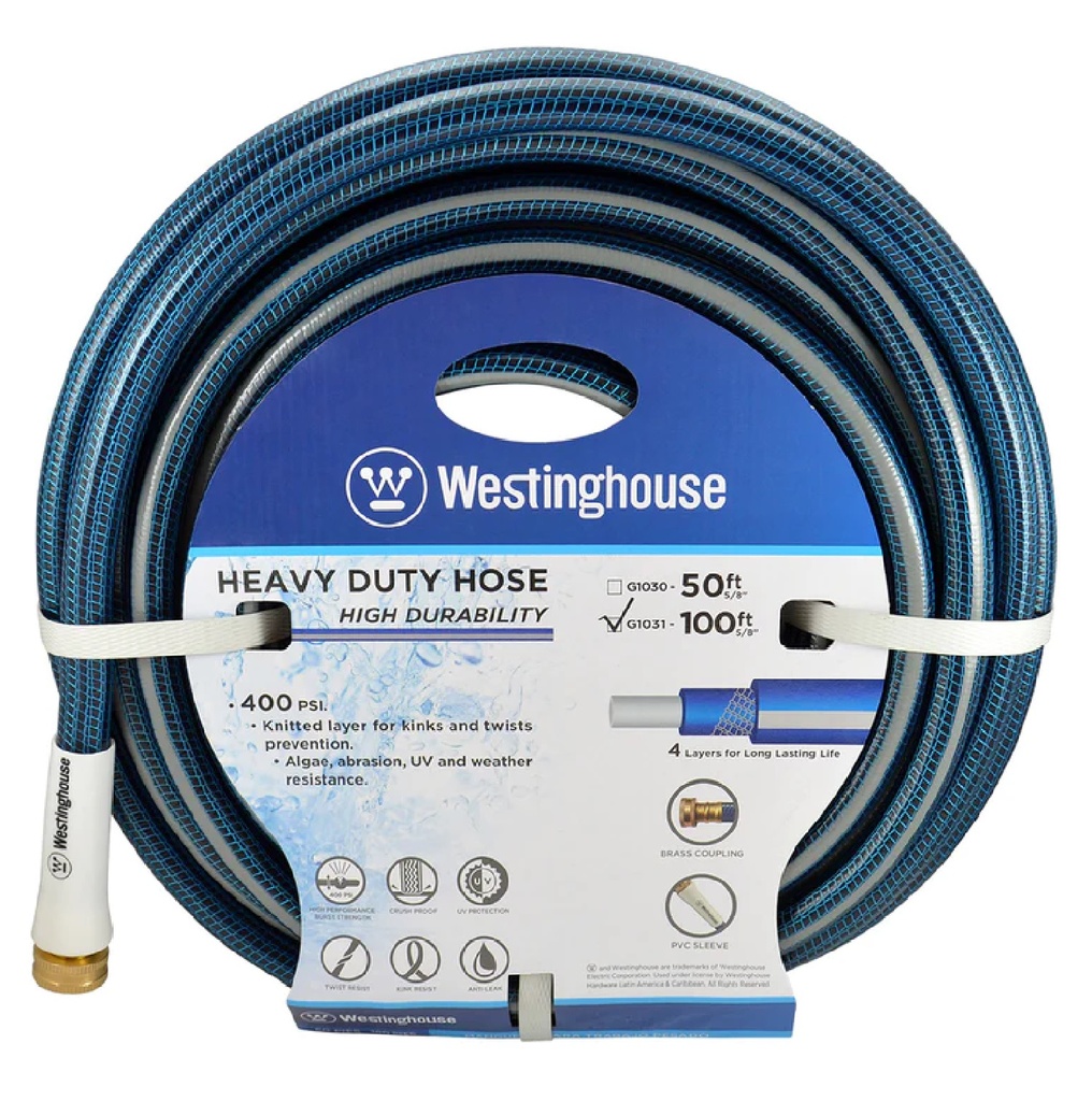Manguera Westinghouse Heavy Duty 30 Mts 400 PSI Verde