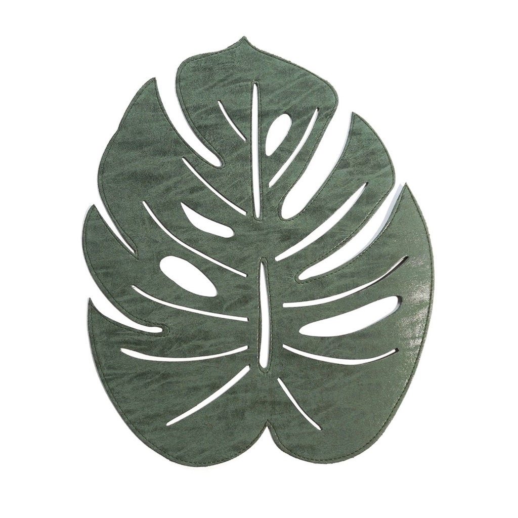 Mantel Individual Kennedy Forma De Hoja Verde