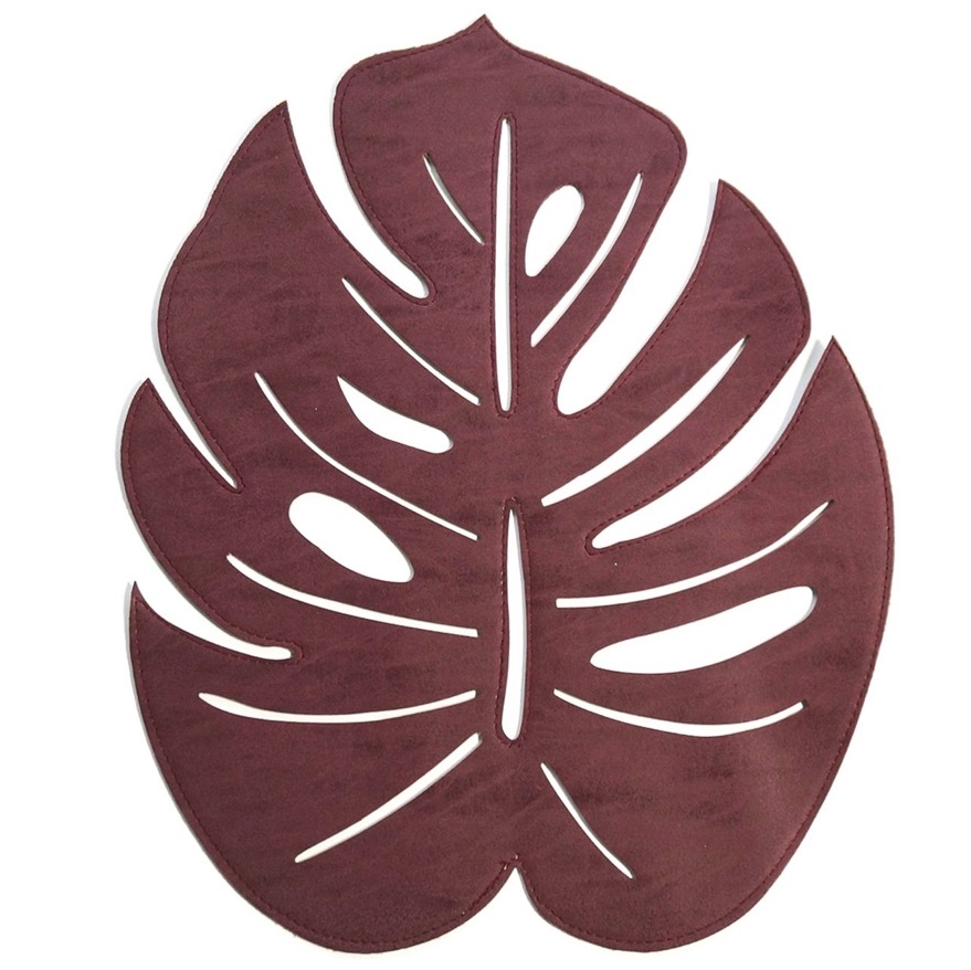 Mantel Individual Kennedy Forma De Hoja Vinotinto