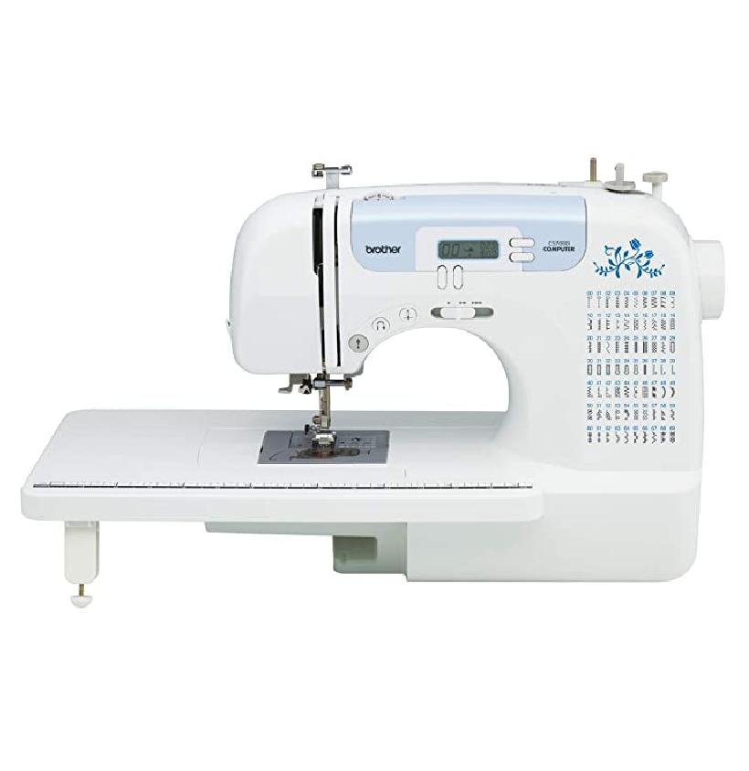 Maquina De Coser Brother 70 Puntadas Computarizadas Enhebrado Automatico Con 10 Pies De Costura Blanco Y Azul