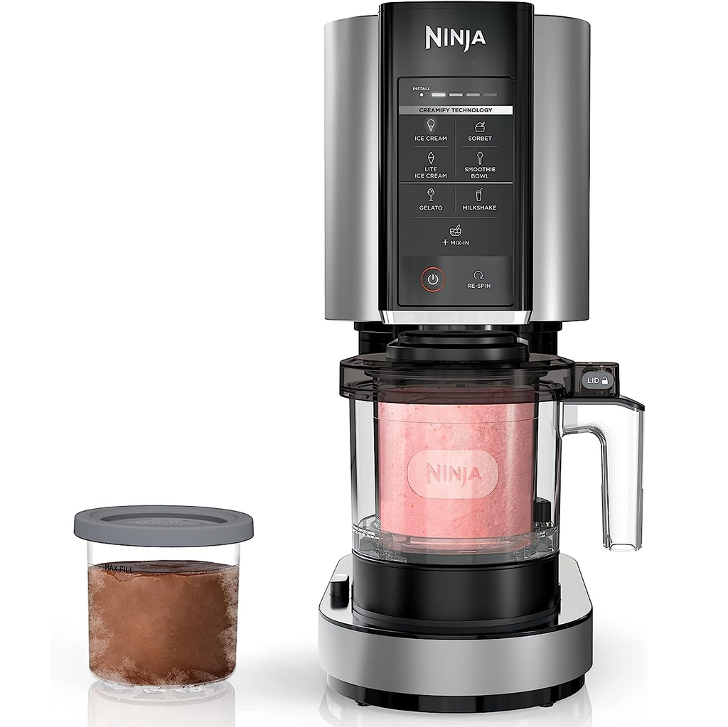 Maquina Para Hacer Helado Ninja Creami 7 Programas Con 2 Recipientes De 473 Ml Negro Y Plateado