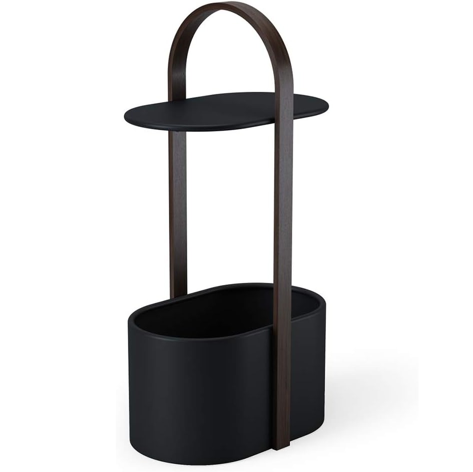 Mesa Auxiliar Umbra Con Almacenamiento Y Gestion De Cables Negro