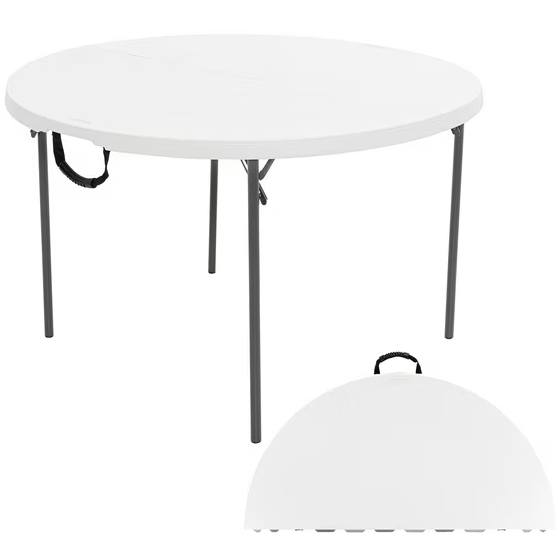 Mesa Plegable Lifetime Redonda 122 Cm Blanco