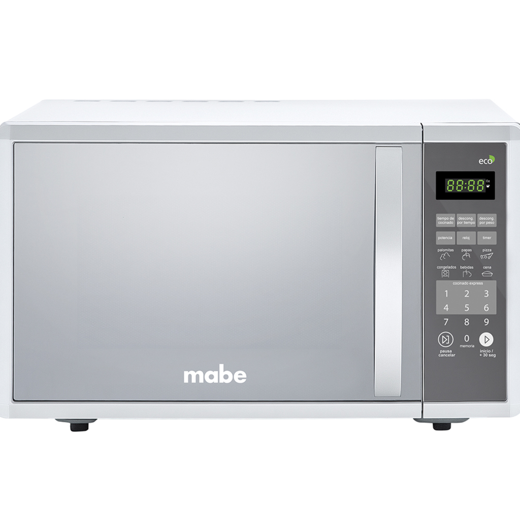 Microondas 1.1 Pies Mabe Programas Especiales Funcion De Memoria Espejo Acero