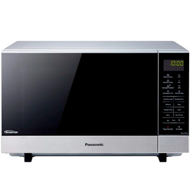 Microondas 1.2 Pies Panasonic Inverter 17 Menus Automaticos Y Tecnologia Flat & Wide Plateado