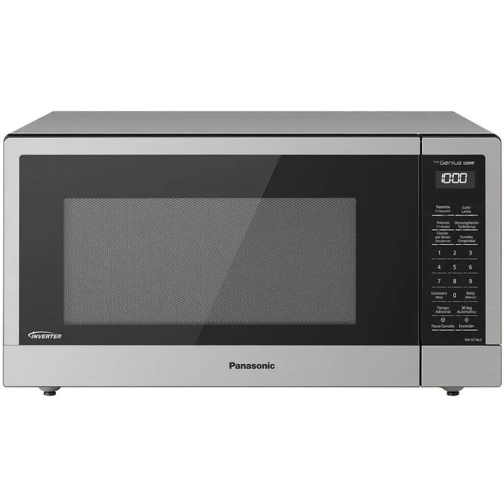Microondas 1.6 Pies Panasonic Inverter 15 Opcciones De Coccion Automatica Y Sensor Genius Plateado