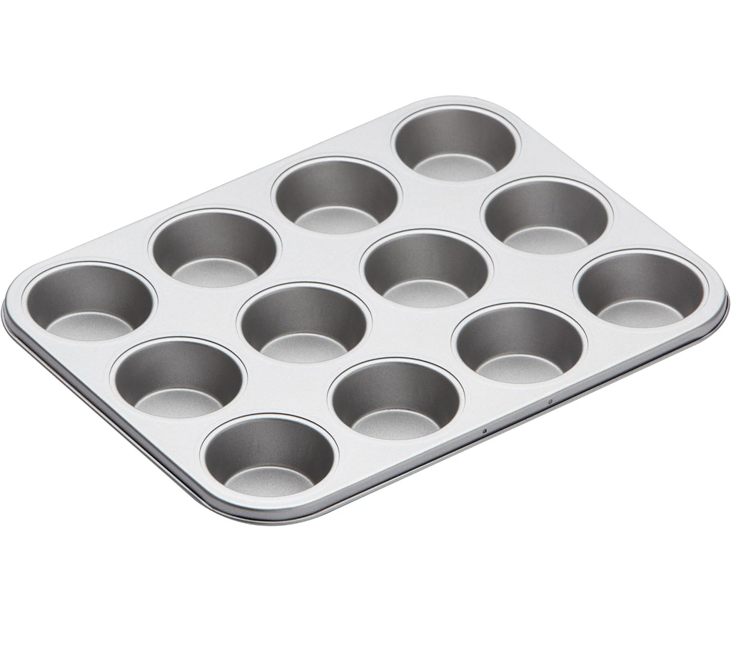Molde Para Hornear Muffins Kitchencraft Antiadherente 12 Porciones Plateado