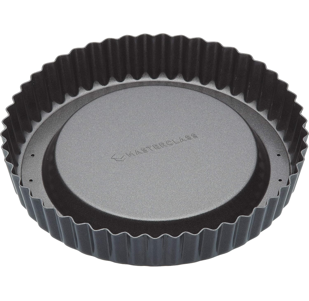 Molde Para Postres Kitchencraft Masterclass Antiadherente Estriado Con Base Suelta Y Elevada Gris