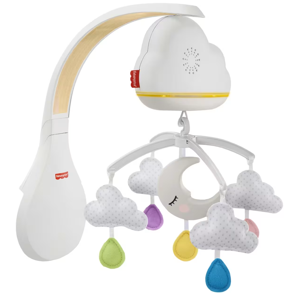 Movil Fisher Price Giratorio Forma De Nubes Y Proyector Calming Clouds Blanco