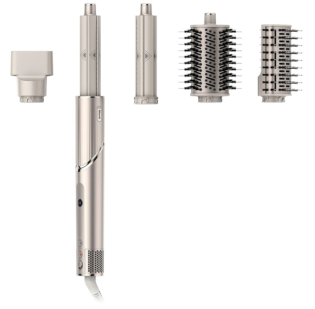 Multiestilizador Shark FlexStyle Liso y Ondulado Con Cepillo Alisador Y Acc Beige Metalizado