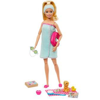 Muñeca Barbie Bienestar Spa Con Cachorro Con Acc Multicolor