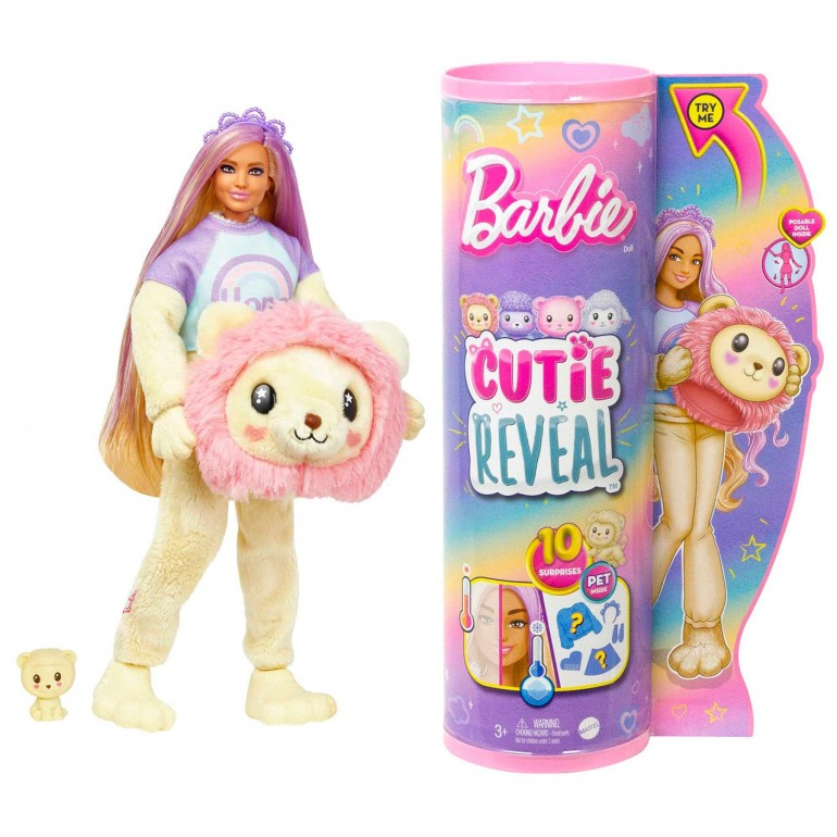 Muñeca Barbie Cutie Reveal Con Disfraz De Peluche Y Acc Sorpresas Multicolor
