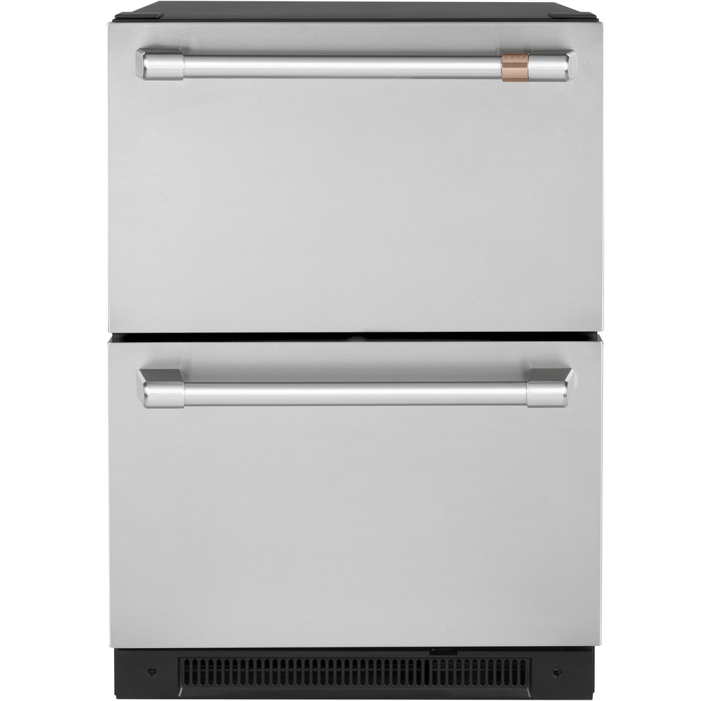 Nevera Cafe 5.7 Pies 2 Cajones Individuales Divisor Ajustable Control Tactil Digital Empotrable Acero