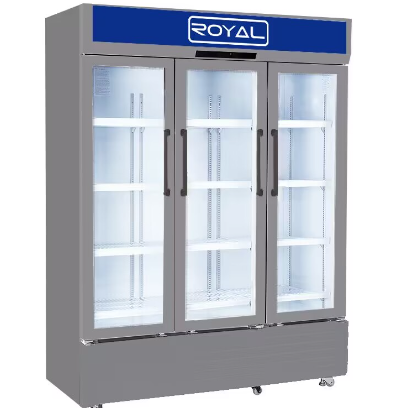 Nevera Exhibidora Vertical Royal 1100 Lts 3 Ptas Gris