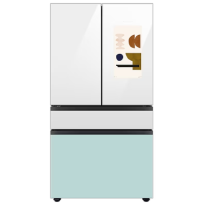 Nevera Samsung Bespoke 29 Pies Family Hub Inverter Cajon FlexZone 4 Ptas 91 Cm Blanco Y Azul Claro