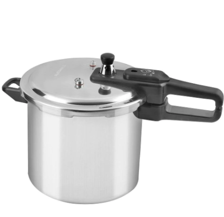 Olla De Presion Black+Decker 9 Lts 3 Valvulas Asa Con Seguro Plateado