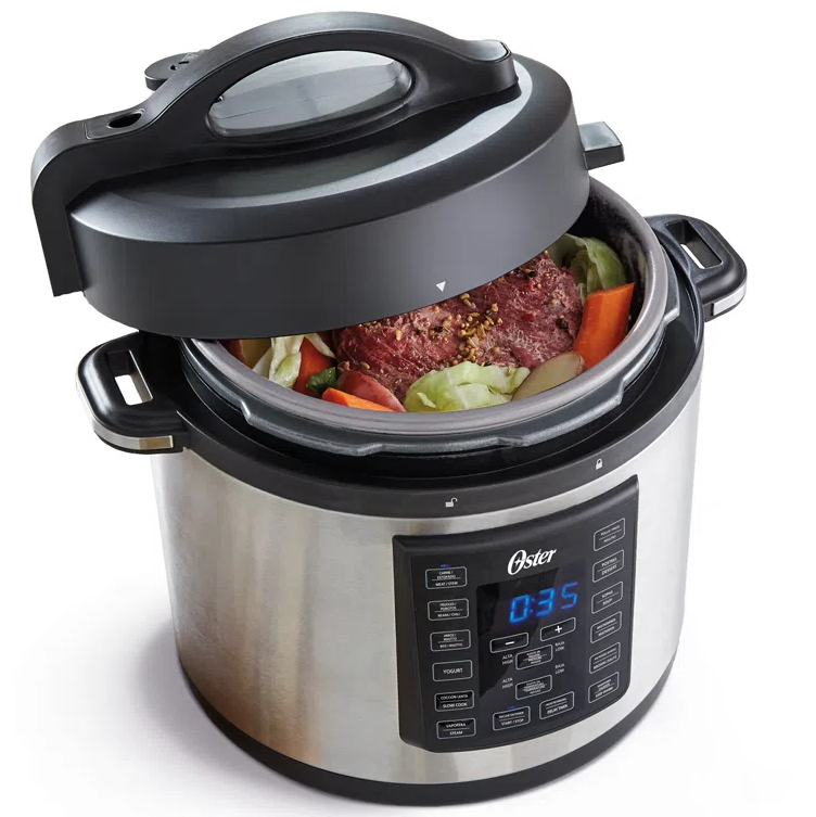 Multiolla De Presion Oster 5.7 Lts 12 Funciones De Coccion Programable Bioceramica Acero