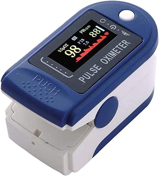 Oximetro De Dedo Fingertip Azul Y Blanco