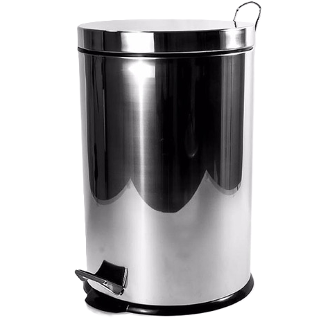Papelera Tajanara 12 Lts Circular Con Tapa Y Pedal Acero
