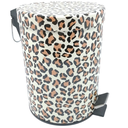 Papelera Life Art 5 Lts Circular Con Tapa Y Pedal Leopardo Marron Y Negro