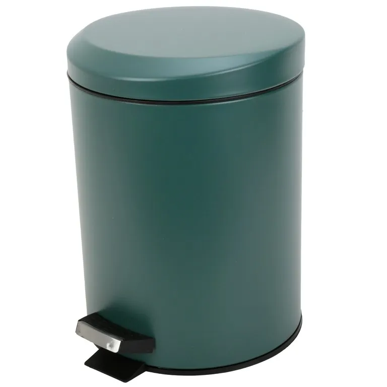 Papelera Life Art 5 Lts Circular Con Tapa Y Pedal Verde