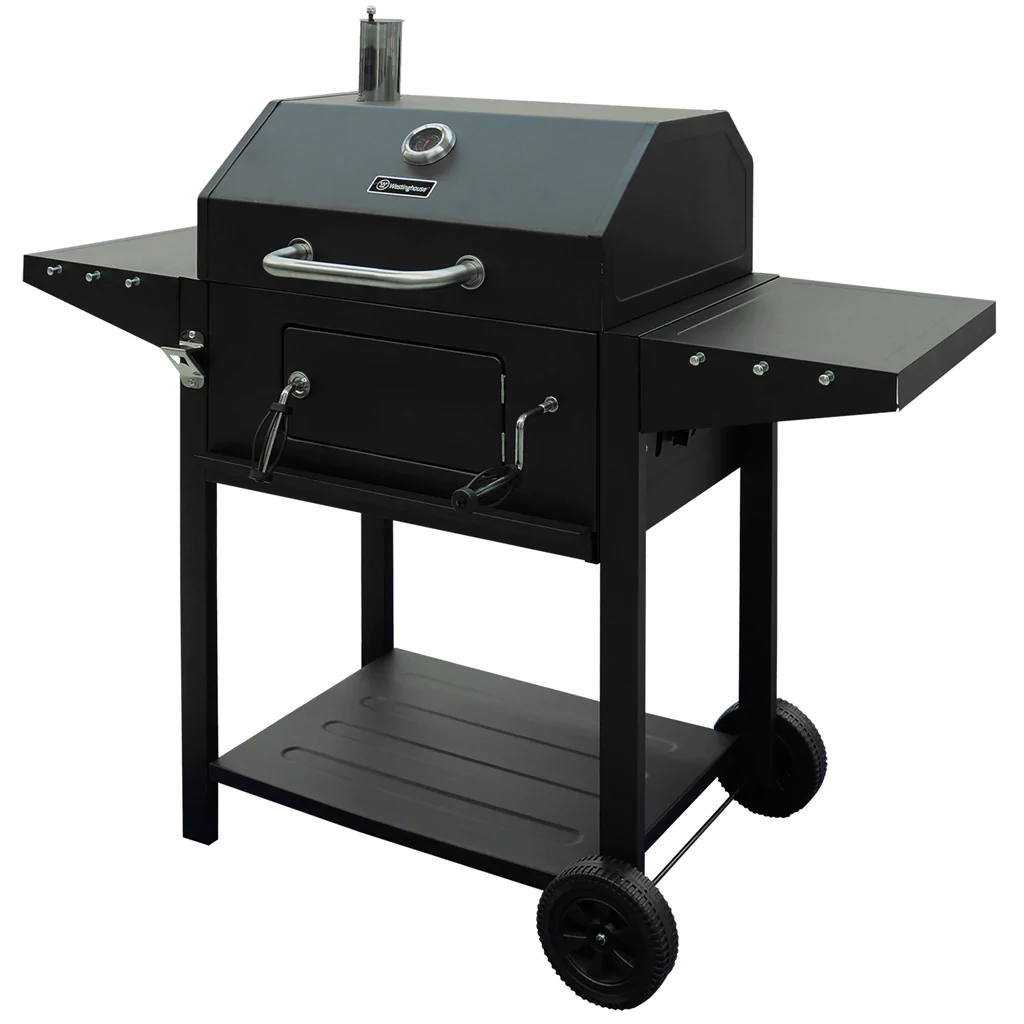 Parrillera A Carbon Westinghouse Deluxe Con Ruedas Y Estantes Negro