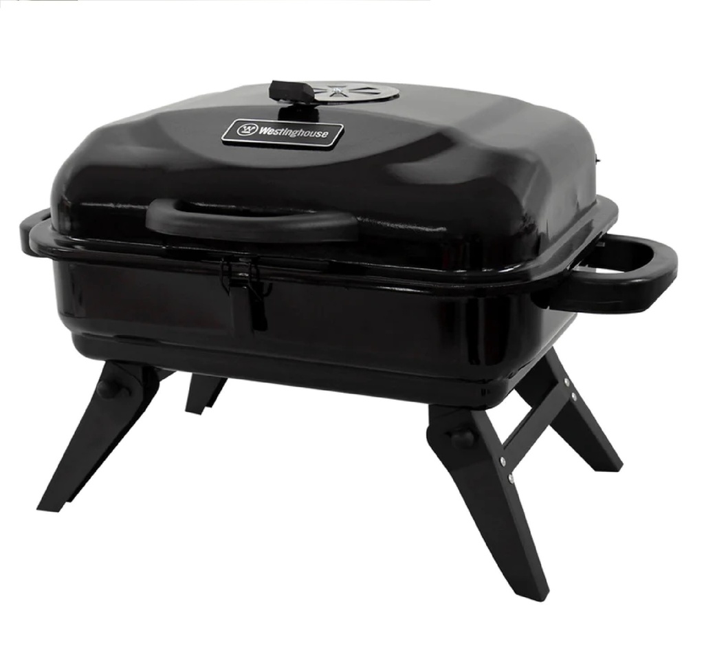 Parrillera A Carbon Westinghouse Portatil Rectagular Patas Plegables Negro