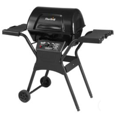 Parrillera A Gas Char-Broil Con Perillas Estantes Laterales Y Ruedas Negro