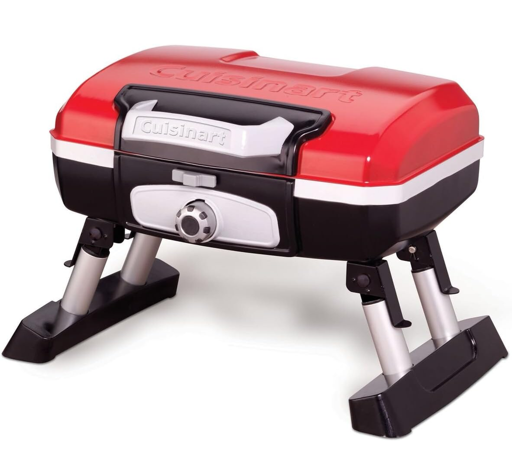 Parrillera A Gas Cuisinart Petit Gourmet 5500 Btu Portatil De Mesa Con Perilla Rojo