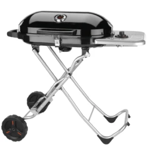 Parrillera A Gas Westinghouse 15000 Btu Portatil Con Perilla Termometro Ruedas Estante Negro