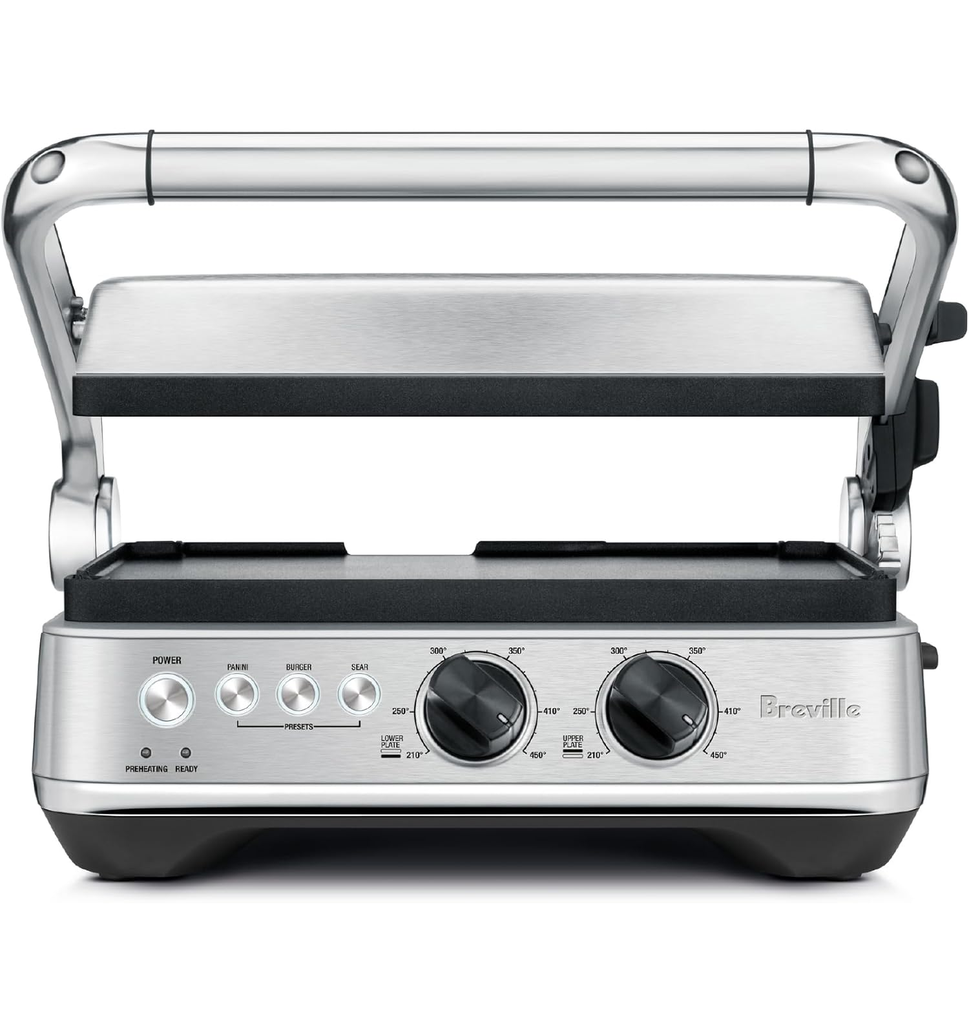 Parrillera Electrica Breville Panini Antiadherente Programable 1000W Acero