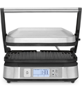 Parrillera Electrica Cuisinart Panini Antiadherente Sin Humo Pantalla LCD Control Digital Acero