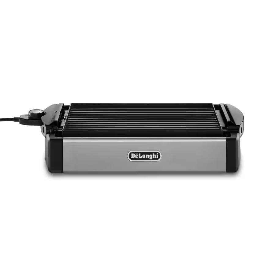 Parrillera Electrica Delonghi Para Interiores Placas Reversibles Antiadherente 1800W Negro Y Plateado