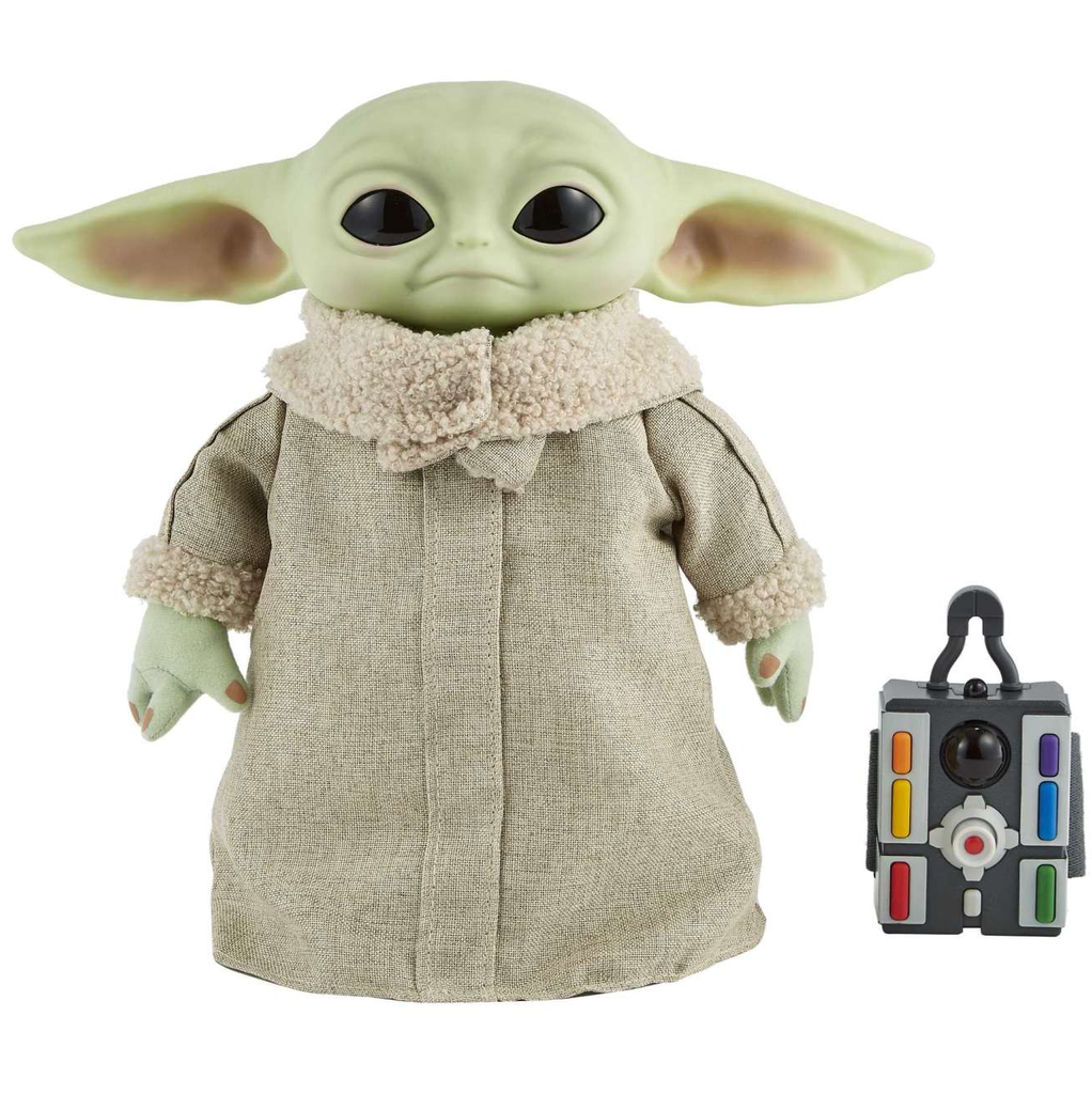 Peluche Baby Yoda Mattel Star Wars The Mandalorian Con Movimiento Verde Y Beige
