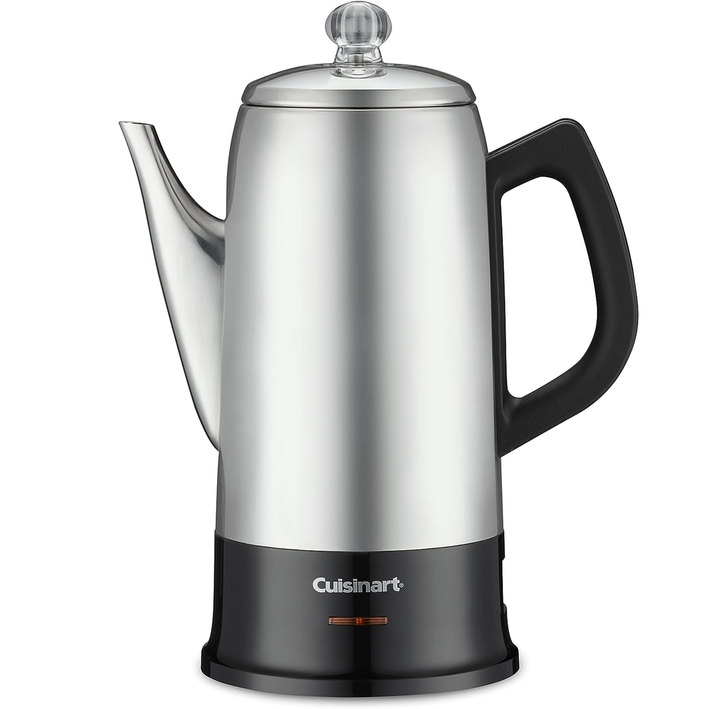 Percolador Electrico Cuisinart Clasico 12 Tazas Con Boquilla Y Mango Ergonomico Acero