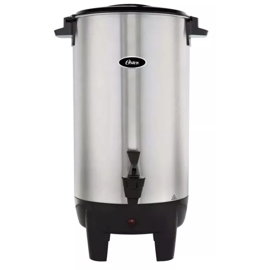 Percolador Electrico Oster 35 Tazas Con Asas Y Funcion De Mantener Caliente Acero