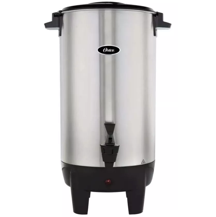 Percolador Electrico Oster 45 Tazas Con Asas Y Funcion De Mantener Caliente Acero