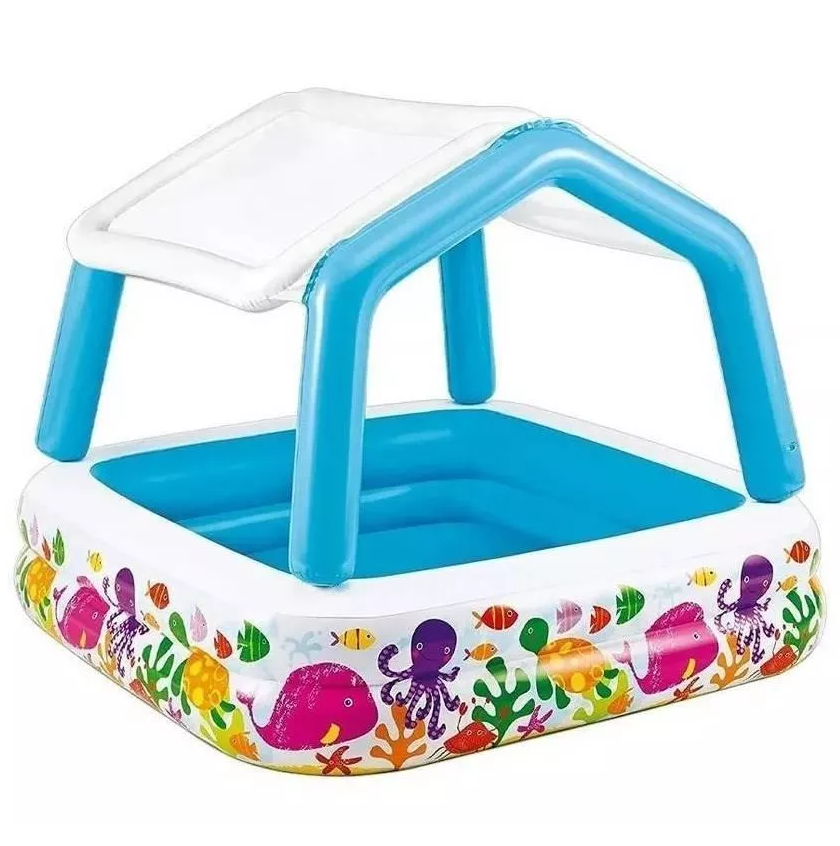 Piscina Inflable Intex Con Techo Desmontable 157x157x122 Cm