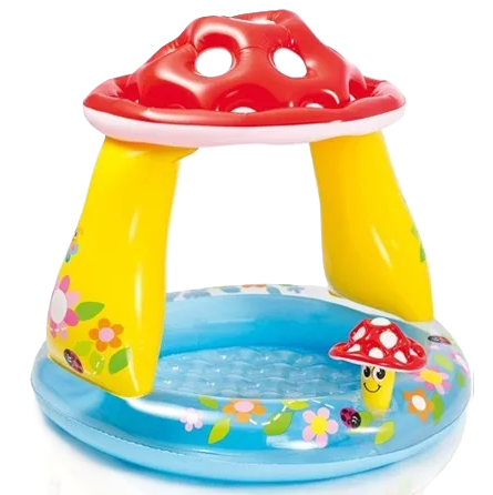 Piscina Inflable Intex Con Techo Hongo Para Bebe 89x102x3 Cm Multicolor