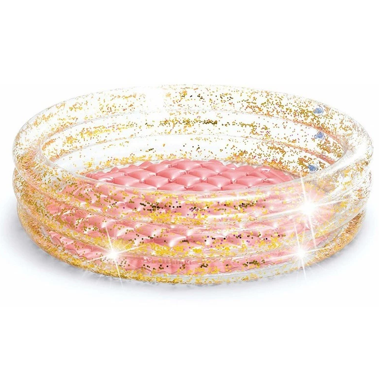 Piscina Inflable Intex Para Bebes Con Escarcha Piso Inflable Transparente dorado