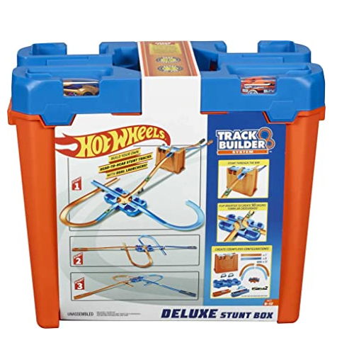 Caja De Acrobacias Hot Wheels Para Construir Pistas Con 2 Carros Azul Y Naranja