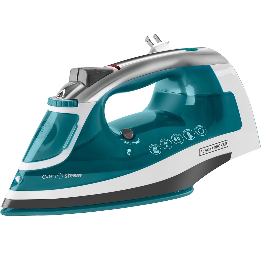 Plancha De Ropa Black+Decker A Vapor Con Suela CeramicGlide Y Tecnologia SmartSteam 1200W Azul