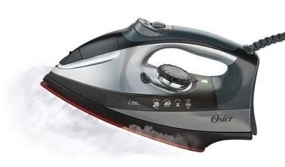 Plancha De Ropa Oster A Vapor Con Suela De Ceramica Apagado Automatico Y Autolimpieza Negro Y Gris 