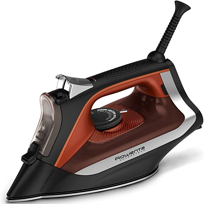 Plancha De Ropa Rowenta A Vapor Con Tecnologia Microsteam Y Suela De 300 Microagujeros 1700W Naranja Y Negro