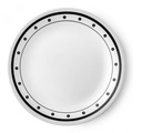 Plato Corelle Trinche Llano De Vitrelle Blanco Y Negro