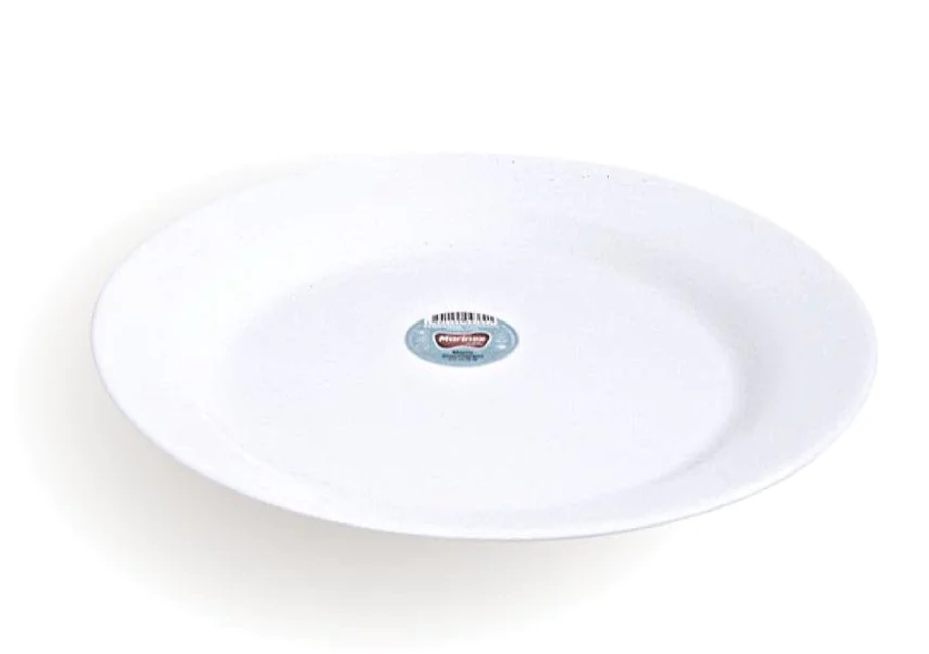 Plato Marinex De Vidrio Blanco